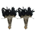 thumbnail image 1 of Guantes góticos Punk, muñequera de plumas, de escenario de carnaval, calentador de brazos de plumas para fiesta, disfraz de de, 1 of 9