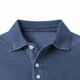 thumbnail image 5 of SeCaotees Men's Short‑Sleeve Henley Polo Shirt Partial Button Placket Soft Knit Fabric Relaxed Fit Curved Hem For Leisure Vacation Daily Wear Tops Navy,XXXL, 5 of 6