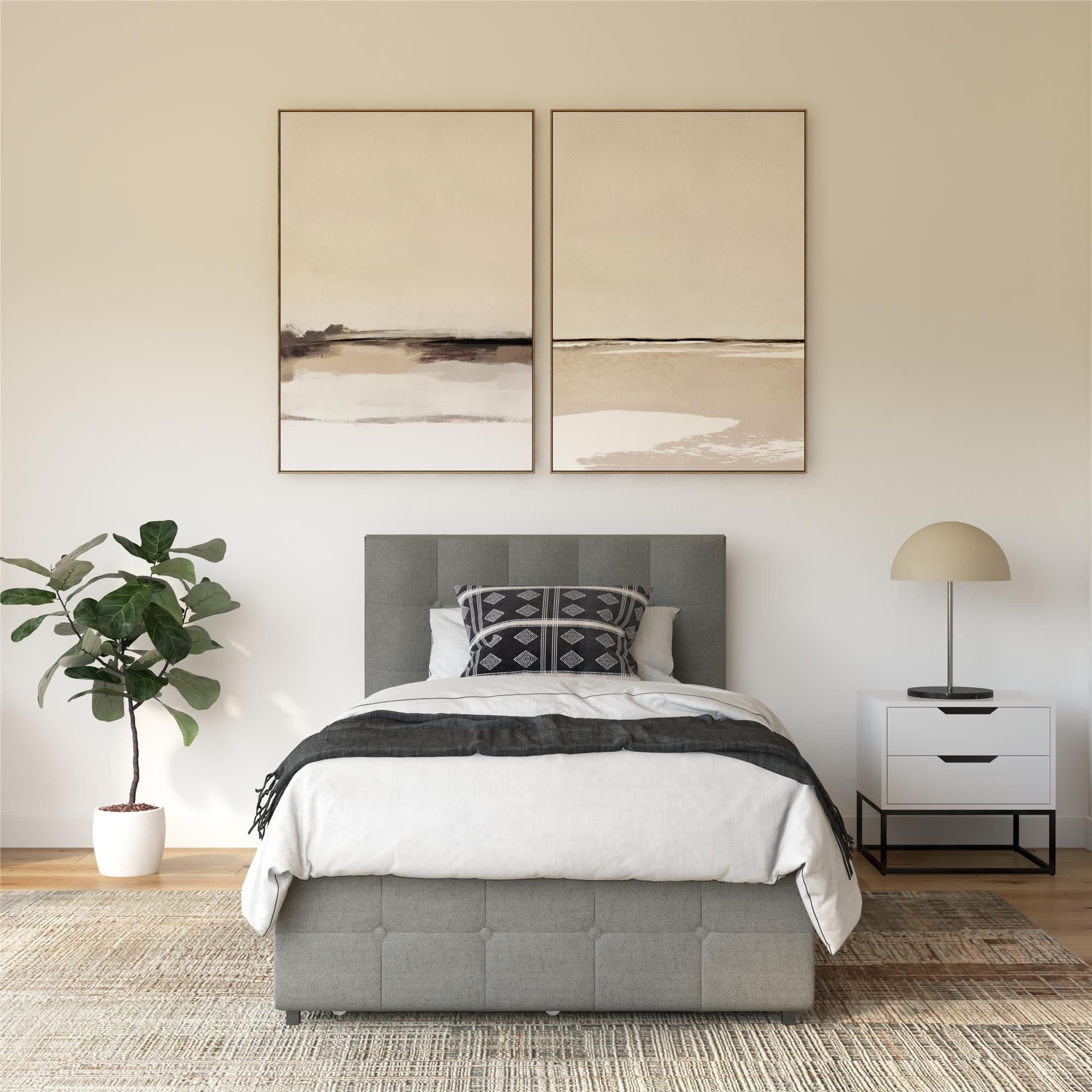 West elm contemporary 2024 upholstered storage bed
