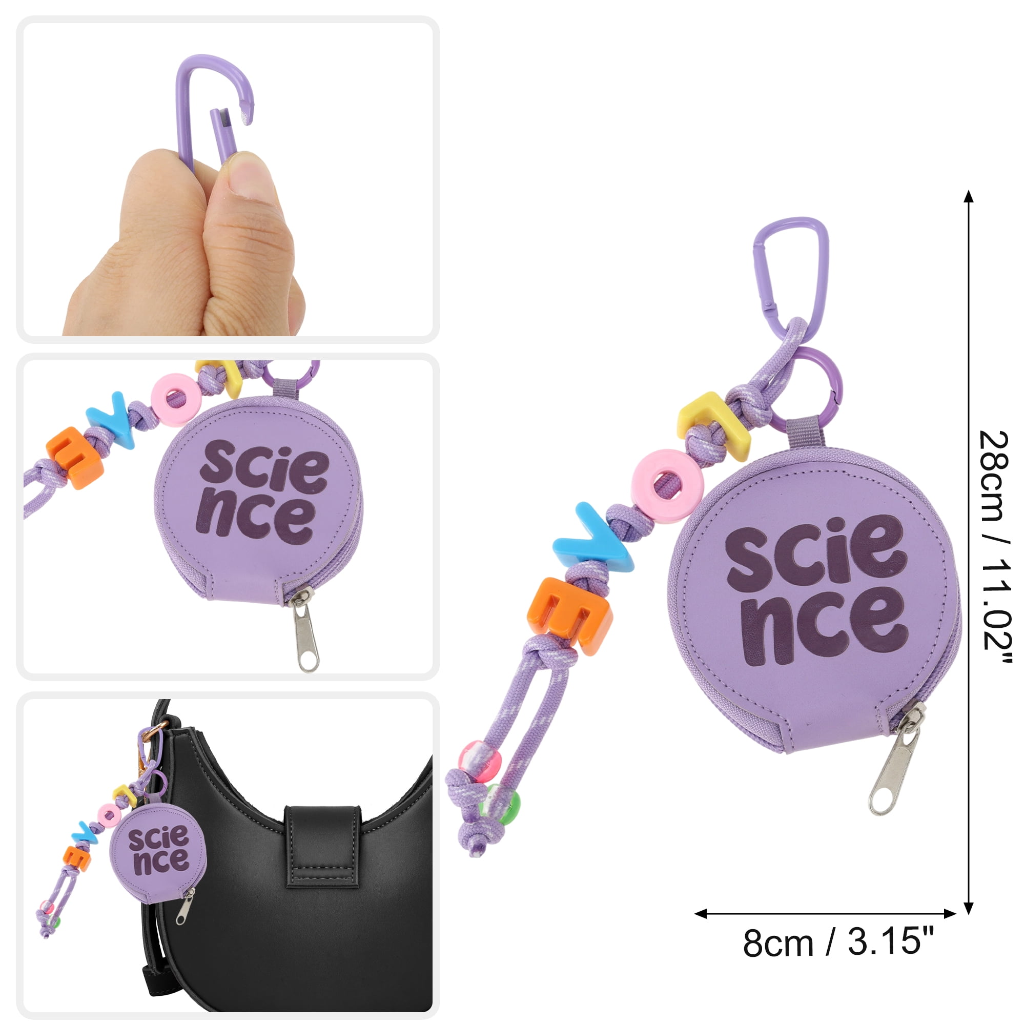 Unique Bargains Colorful Letter Wallet Handbag Charm for Bags and Purses Purple