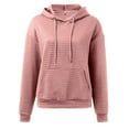 thumbnail image 3 of Waffle Hoodies for Women 2025 Long Sleeve Loose Fit Plain Hoodie with Pockets Hooded Sweatshirt Women Pullover, 3 of 6