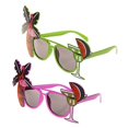 thumbnail image 2 of 2 gafas de sol tropicales novedosas, gafas de fiesta, gafas de sol hawaianas con diseño de flamenco para cóctel, vestido elegante para fiesta en la playa (verde, rojo rosa), 2 of 3