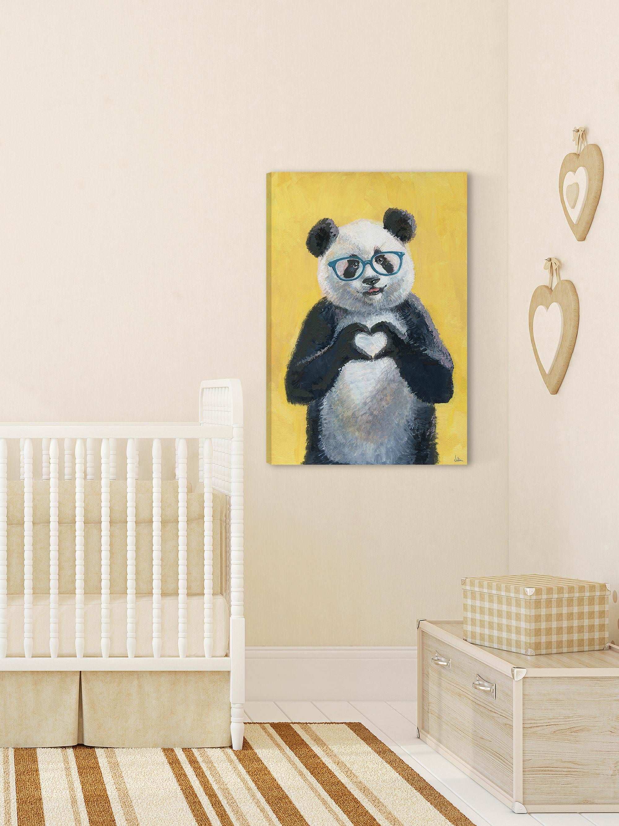 I Heart Panda Painting Print on Wrapped Canvas
