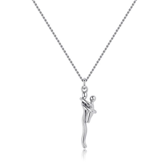 Hug Necklace for Mom Stainless Steel Mother Love Pendant Necklace Adjustable Chain Sentimental Gift for Mom Grandma Wife
