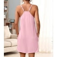 thumbnail image 5 of Deliqiba Sleeveless Nightgowns for Women with Pockets Spaghetti Strap Dress Racerback Chemise Night Gowns Pink XL, 5 of 8