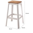 thumbnail image 2 of Industrial Style Metal Frame and Wooden Bar Stool Brown and White - Saltoro Sherpi, 2 of 5