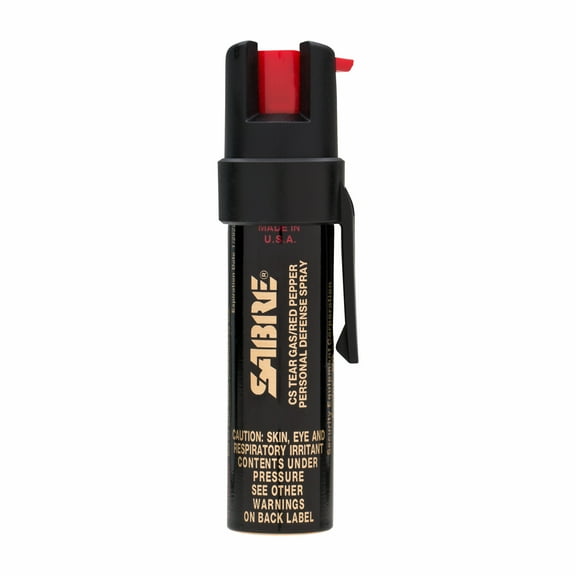 SABRE 3-in-1 Pepper Spray, CS Tear Gas & UV Marking Dye with Clip