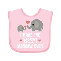 Inktastic Best Meemaw Ever Grandkids Gift Boys or Girls Baby Bib