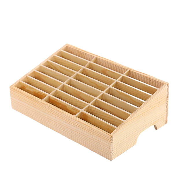 Justharion Wooden Mobile Phone Organizer - Clear Texture Light And Convenient Large Capacity Stable And Thick Wooden Storage Box 24 squares 1Set