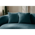 thumbnail image 6 of 102" Modern Sofa Couch, Upholstered Half Moon Curved Living Room Sofa with 2 Throw Pillows, 3-Seat Teddy Fleece Velet Fabric Leisure Couch with Armrest for Living Room, Office, Blue, 6 of 7