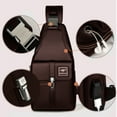 thumbnail image 2 of Leathario Men leather Sling Bag Chest Bag Shoulder Bag Crossbody Casual Bag Pack Multipurpose, 2 of 7