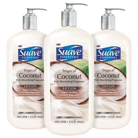 (3 Pack) Suave Essentials Tropical Coconut Body Lotion, 32