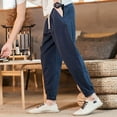 thumbnail image 6 of Nrmvnmi Men Fashion Summer Solid Casual Elastic Waist With Pocket Pants, 6 of 8