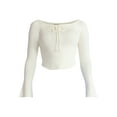 thumbnail image 5 of Madden NYC Women's Ribbon Top with Long Sleeves, Sizes XXS-XXL, 5 of 5