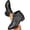 Black, variant on Womens Chunky Heel Pointed Toe Short Boots Ankle Boots Buckle Strap Dress Shoes