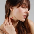thumbnail image 2 of Humble Chic Red Druzy Earrings for Women Dangle - Burgundy Threader Drops, 2 of 9