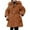 Brown, variant on Girls Long Padded Winter Coat with Belt Thick Lined Warm Jacket Cozy Insulated Outerwear for Cold Weather