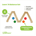 thumbnail image 6 of Little Partners Learn 'N Balance Set Wooden 4 Stepping Stones Montessori Furniture Balance Board for Toddlers Kids Play Gym - Natural, 6 of 10