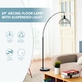 thumbnail image 1 of 69" Modern Arc Floor Lamp w Hanging Cage Shade Industrial Standing Lamp, Black, 1 of 10