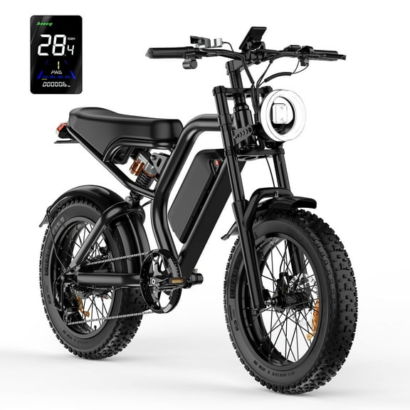 Efunkeep 1500W Peak Electric Dirt Bike 48V 15Ah 20"x4.0" Fat Tire 7 Speed Dual Brakes UL 2849 Certified