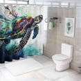 thumbnail image 7 of Blue Ocean Underwater World Sea View Big Turtle Coral Reef Art Home Decoration Bathroom Shower Curtain Multiple Sizes with Hooks, 7 of 7