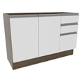 thumbnail image 1 of Mueble de Cocina Para Tarja Madesa Glamy 120 cm 2 Puertas y 3 Cajones (Sin Tablero ni Tarja) Marrón/Blanco, 1 of 5