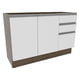 thumbnail image 1 of Mueble de Cocina Para Tarja Madesa Glamy 120 cm 2 Puertas y 3 Cajones (Sin Tablero ni Tarja) Marrón/Blanco, 1 of 5