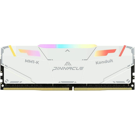 Timetec Pinnacle Konduit RGB 16GB DDR4 3200MHz PC4-25600 CL16-18-18-38 XMP2.0 Overclocking 1.35V Dual Rank Compatible for AMD and Intel Desktop Gaming PC Memory Module - White