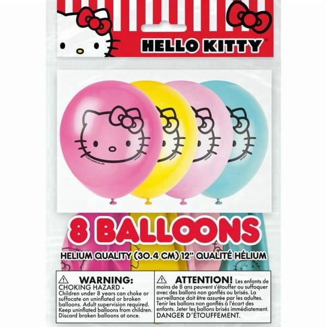 Ballons en latex assortis Hello Kitty de 12 po, 8 ct