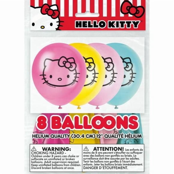 Ballons en latex assortis Hello Kitty de 12 po, 8 ct