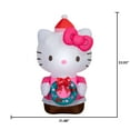 thumbnail image 2 of Lumière de Noël Airblown Hello Kitty en robe rose tenant une couronne Sanrio 31,8897 po x 29,5275 po x 53,9369 po x 3,043 lb, 2 of 6