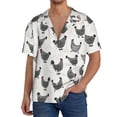 thumbnail image 1 of Fotbe Funny Chicken Camisa Estampada de Manga Corta para Hombre, Casual de Verano, Estilo Playero, Sin Arrugas-X-Large, 1 of 5