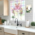 thumbnail image 5 of Happy Easter Balloon Curtains for Living Room/French Door, Rabbits Bows Tulips Eggs Colorful Stripes Tie Up Curtains 63 Inch Length Energy Saving Kitchen Curtains Shades for Windows 42"x63", 5 of 8