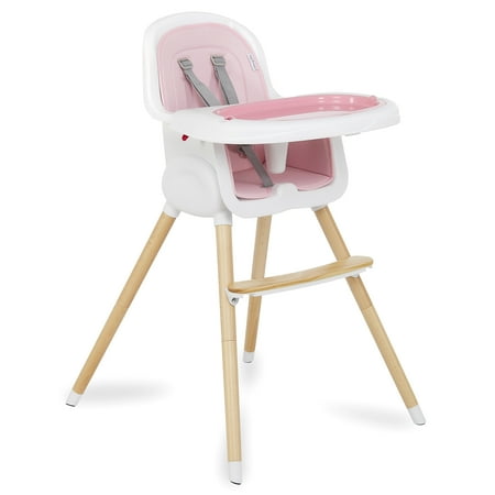 Dream on Me Lulu 2-in-1 Highchair | Convertible | Compact High Chair | Light weight | Portable, Blush Pink