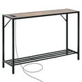 thumbnail image 3 of VEVOR Narrow Console Table, 41.7" Behind Couch Table with Power Outlets, 2-Tier Long Entryway Table, Sofa Table with Metal Frame and Charge Station, for Entryway, Hallway, Living Room, 3 of 9