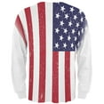 thumbnail image 2 of 4th of July American Flag Distressed All Over Mens Long Sleeve T Shirt Multi LG, 2 of 2