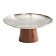 thumbnail image 2 of Frutero con pedestal, cuenco decorativo con base de madera, bandeja para servir comida, para mesa, hogar, cocina, encimera, decoración de oficina. S, 2 of 8