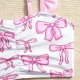 thumbnail image 4 of Gubotare Toddler Swim Suit Girl Girls Swimsuit 3 Piece Bathing Suit Criss Cross Bikini Set Girls' Swimwear with Shorts3T 4T (Pink,3-4 Years), 4 of 8