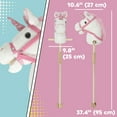 thumbnail image 3 of Qaba Unicorn Cheval en Peluche avec Roues en Bois, Sons Réels pour Enfants, Blanc, 3 of 10