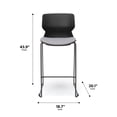thumbnail image 4 of HON Basyx Contempo Guest Stool, 2 Pack, Black/Charcoal (BSX413VA19T), 4 of 17