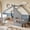 Gray MDF Pine Plywood, variant on LHSHID Twin House Floor Bed with Window and a Small Shelf,Solid Wood Floor Bed with House-shaped Roof,No Spring Box Needed,White