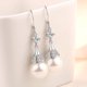 thumbnail image 1 of Pendientes de circonita cúbica con incrustaciones de gota de agua de aguja de plata 925 para mujer, aretes largos con borla de perlas, joyería, 1 of 2