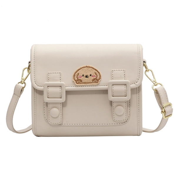 Bolso bandolera de piel sintética Bolso bandolera de señora Bolso bandolera con bandolera ajustableblanco