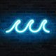 thumbnail image 1 of Letrero de neón ondulado en dormitorio, letrero de neón LED azul hielo con decoración de pared, luz nocturna USB con regulador de intensidad e interruptor, decoración tropical en sala de estar, bar, TUNC Sencillez, 1 of 4