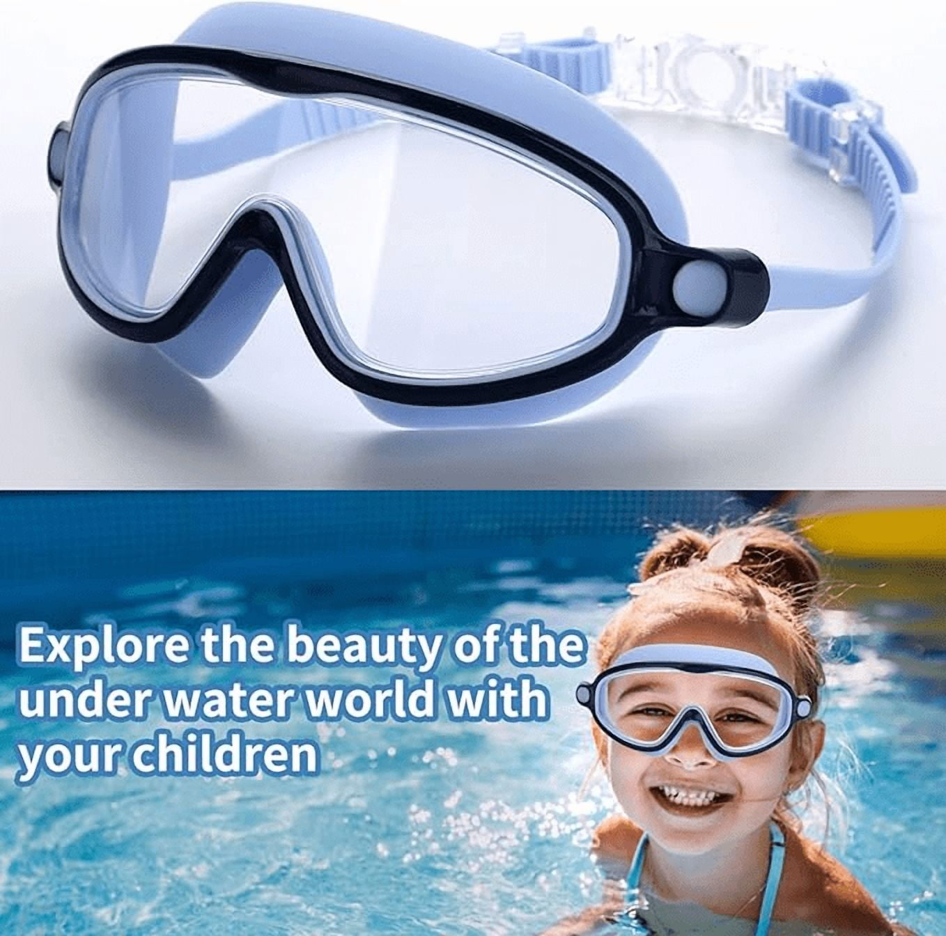 CxhicLuv Kids' Swim Goggles, Anti-Fog, Waterproof, Adjustable Straps – Ideal For Swimming Pools, Water Parks, Children's Swimming Glasses For Young Swimmers, Beginner Kids - View #2
