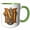 Green/White, variant on 3drose, Steampunk Monogram Initial M, 11oz Two-tone Yellow Mug