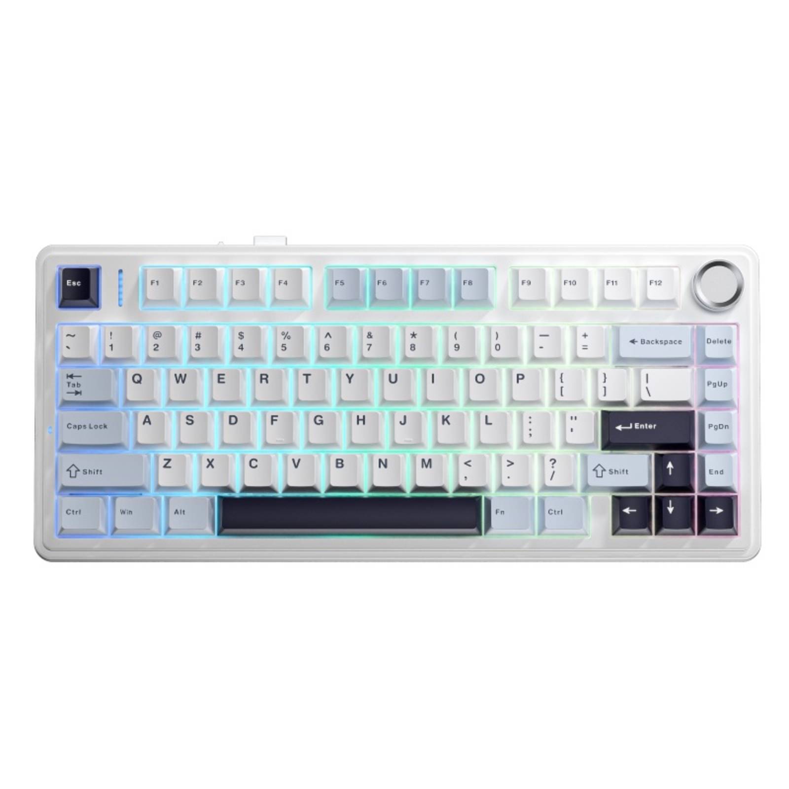 AULA F75 Wireless Mechanical Keyboard, Glacier Blue, Tri-Mode, 81 Keys, Hot-Swappable Reaper Switches, RGB Backlit, Compact Layout, For PC/Laptop