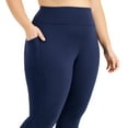 thumbnail image 2 of ID Ideology Women's High Rise Pockets Cropped Leggings Indigo Sea Plus Size 1X, 2 of 3