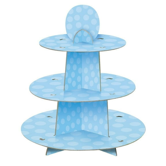 Unique Cardboard Cupcake Stand, 12" (1 Count), Baby Blue