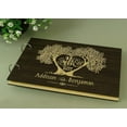 thumbnail image 3 of Personalised Guest Book Rustic Wood Wooden Wedding Engraved Bride & Groom Advice Book, 3 of 5